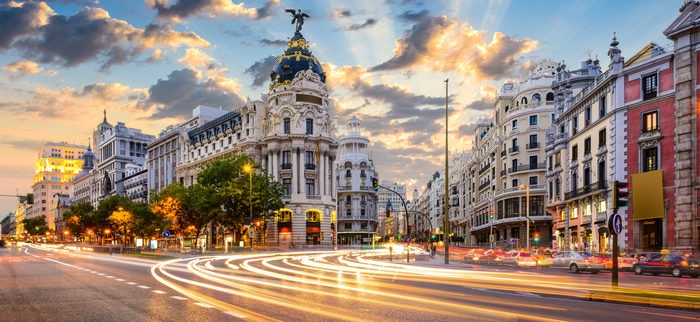 madrid coches luces noche movimiento velocidad recurso bbva