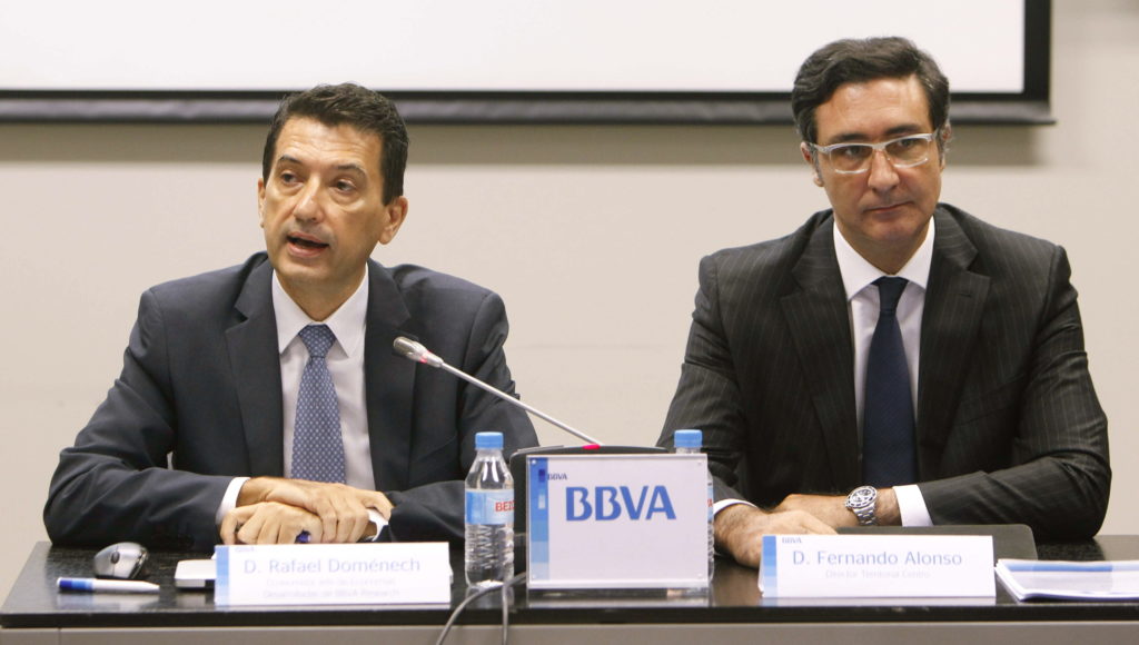 Fernando Alonso, director Territorial Centro de BBVA, y Rafael Doménech, economista jefe de economías desarrolladas de BBVA Research, presentan el informe Situación Madrid Rafael Domenech y Fernando Alonso en la presentación de Situación Madrid