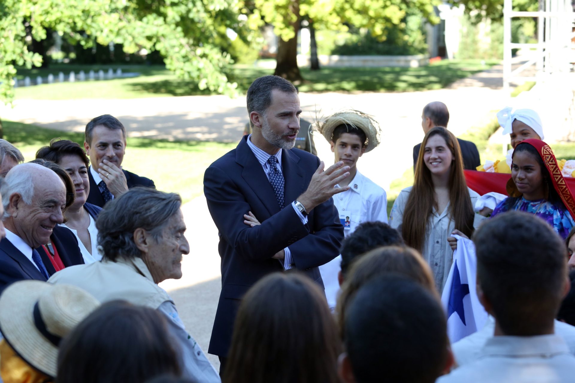 Participantes de la Ruta BBVA en la audiencia con rey el Felipe VI en el Palacio de la Zarzuela
