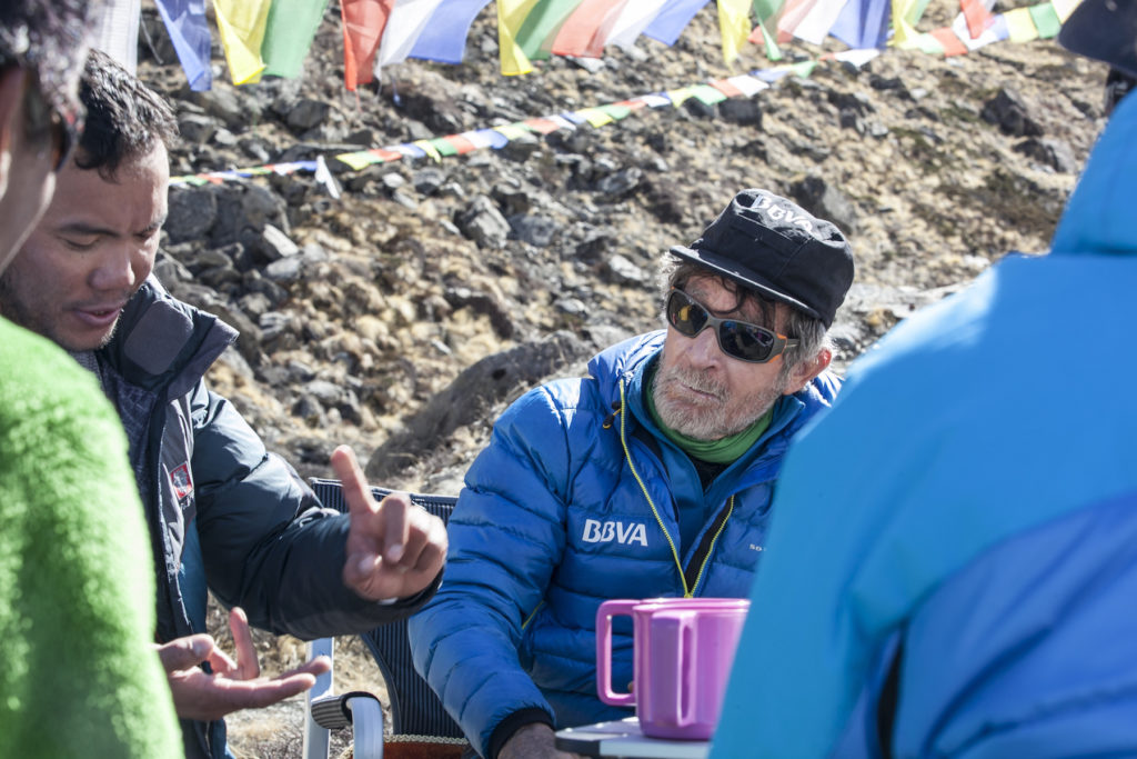 Carlos Soria, expedición, Annapurna, 2015 Fotografía de Carlos Soria durante la expedición al Annapurna