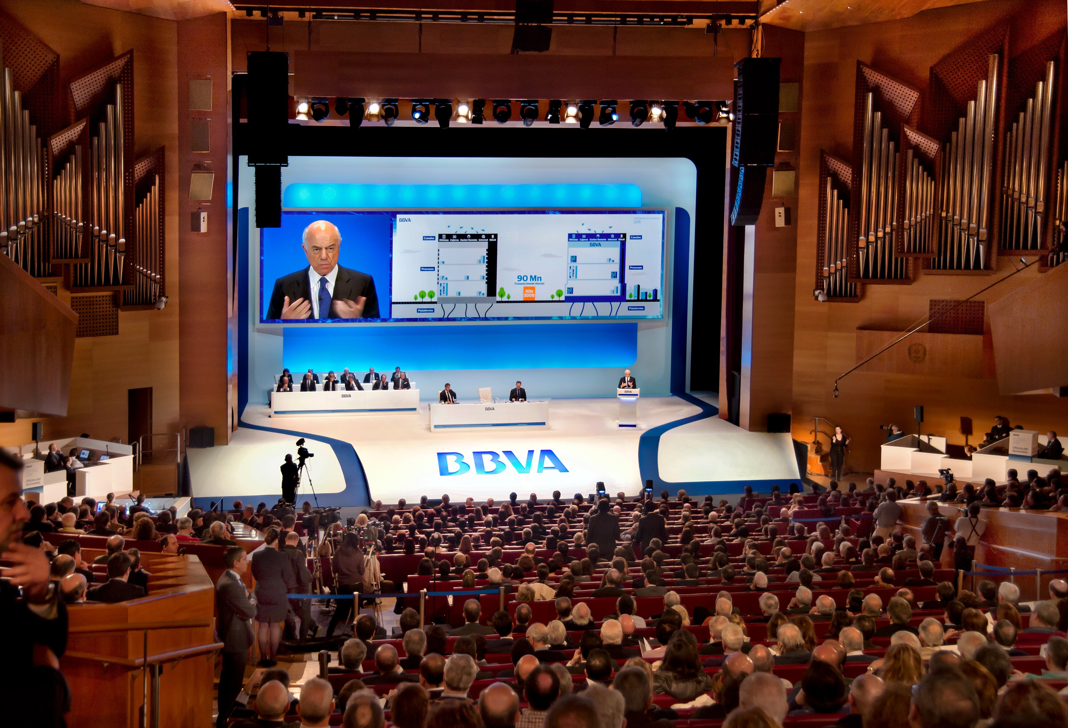 Panorámica Junta General Accionistas BBVA 2015 en Bilbao Panorámica Junta General Accionistas BBVA 2015