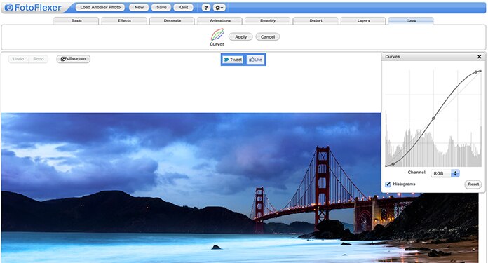 Ejemplo del editor FotoFlexer.
