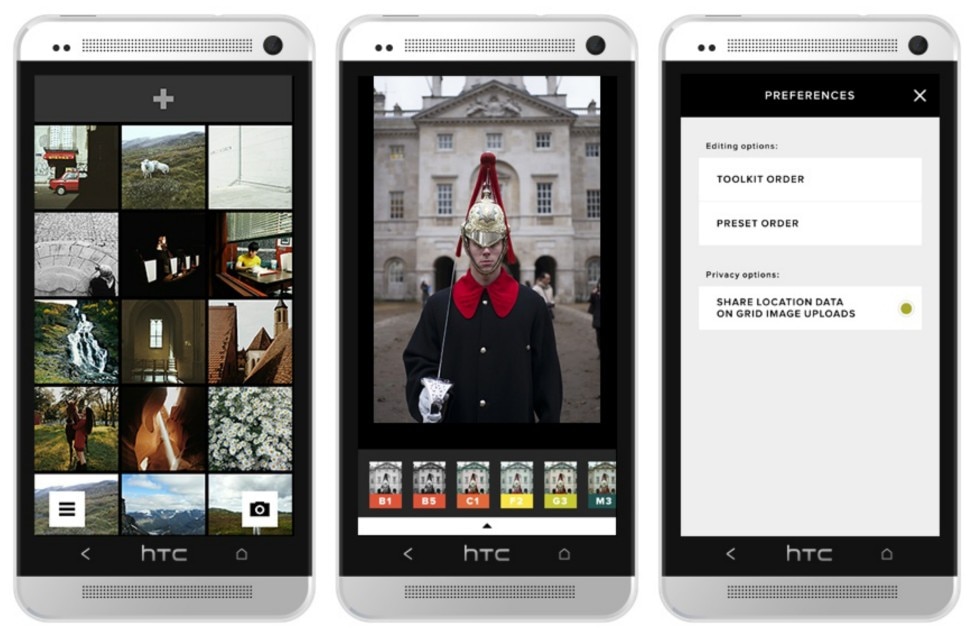 Ejemplos de VSCO en un móvil Android.