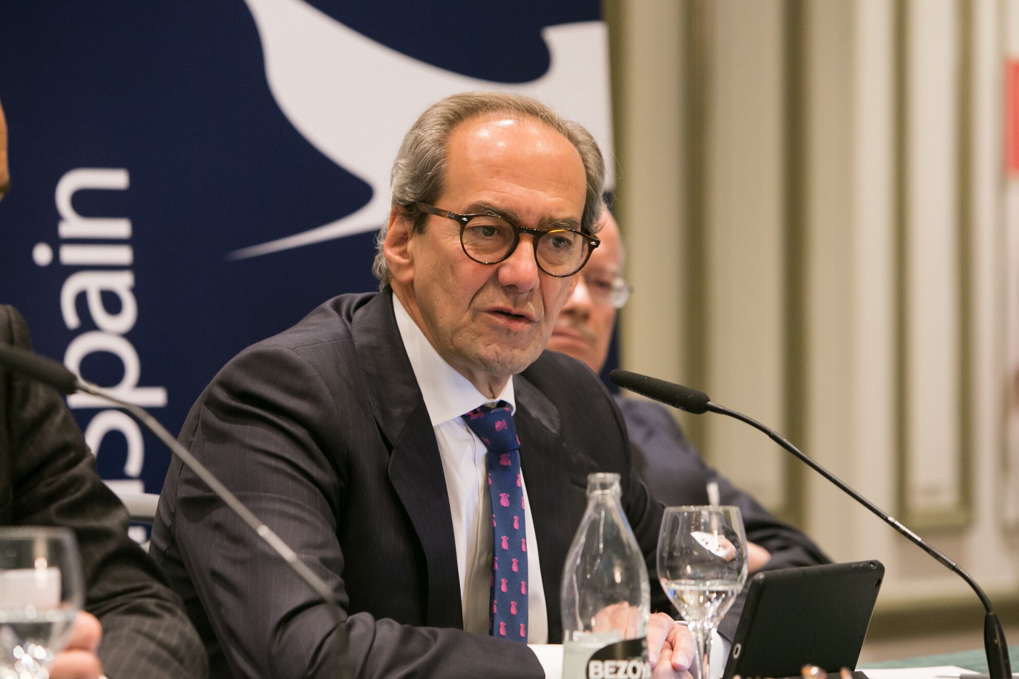 José Manuel González-Páramo durante su intervención en la mesa redonda sobre el TTIP organizada por la Cámara de Comercio de EE.UU. en España