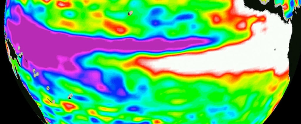 Fotografía del mapa de influencia de El Niño en 1997. BBVA. Recurso