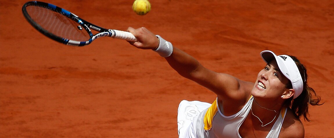 Garbiñe Muguruza durante un partido de Roland Garros 2015 Fotografía Garbiñe Muguruza durante un partido de Roland Garros 2015