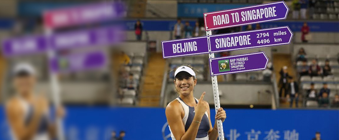 Fotografía Garbiñe Muguruza con el pasaporte para las WTA Finals de Singapur 2015