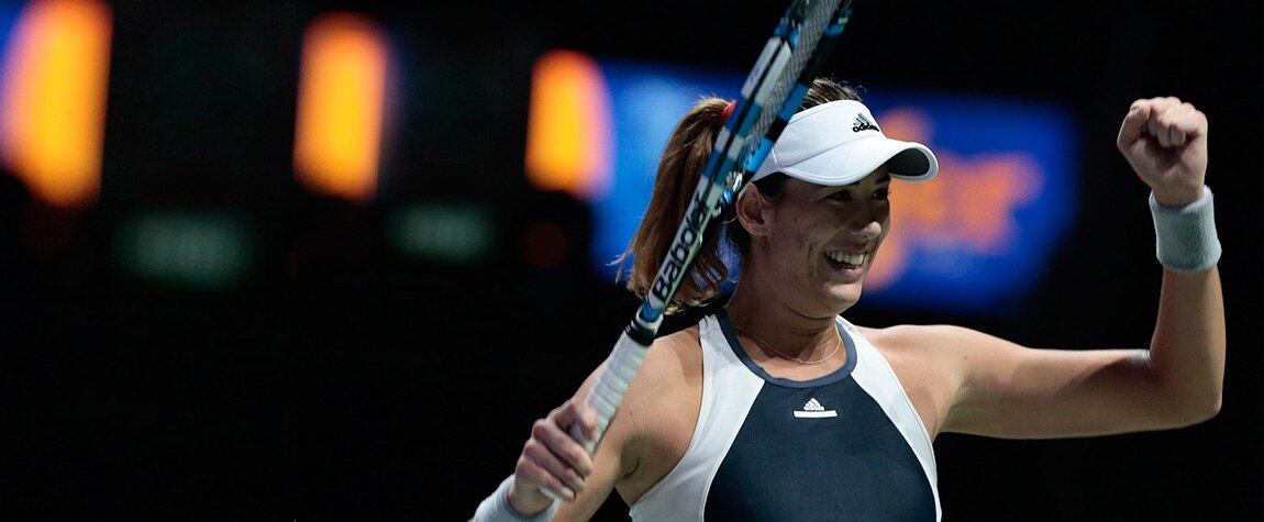 Fotografía Garbiñe Muguruza celebra su clasificación para semifinales de las WTA Finals de Singapur 2015