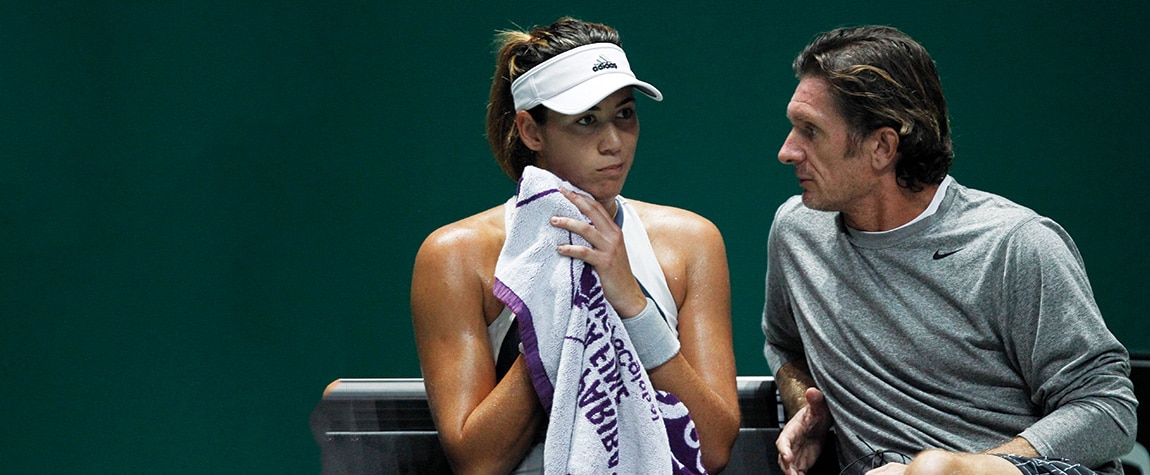 Fotografía Garbiñe Muguruza con su entrenador Sam Sumyk