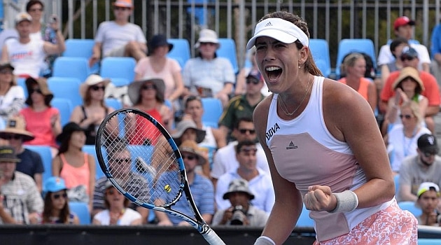Garbiñe durante un partido del Open de Australia 2015-EFE Fotografía Garbiñe en el Open de Australia 2015
