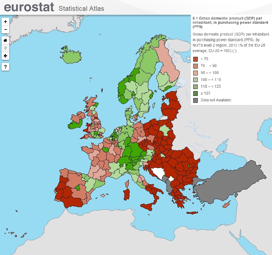 PIB PER CAPITA POR REGIONES UE IMAGEN DE PIB PER CAPITA POR REGIONES UE