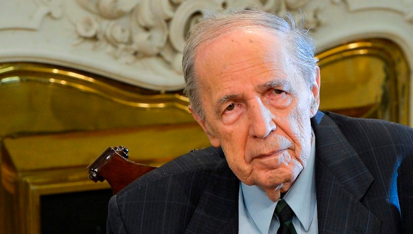 Jean Boulez, en la Fundación BBVA durante los Premios Fronteras del Conocimiento. Fotografía de Pierre Boulez en una visita a Madrid, con motivo de la concesión del Premio Fundación BBVA Fronteras del Conocimiento.