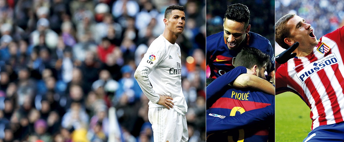 Cristiano Ronaldo, los jugadores del Barcelona y Griezmann, protagonistas de la jornada 26 de la Liga BBVA Cristiano Ronaldo, los jugadores del Barcelona y Griezmann, protagonistas de la jornada 26 de la Liga BBVA