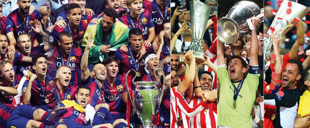 Barcelona, Real Madrid, Atlético y Sevilla dominan el fútbol europeo