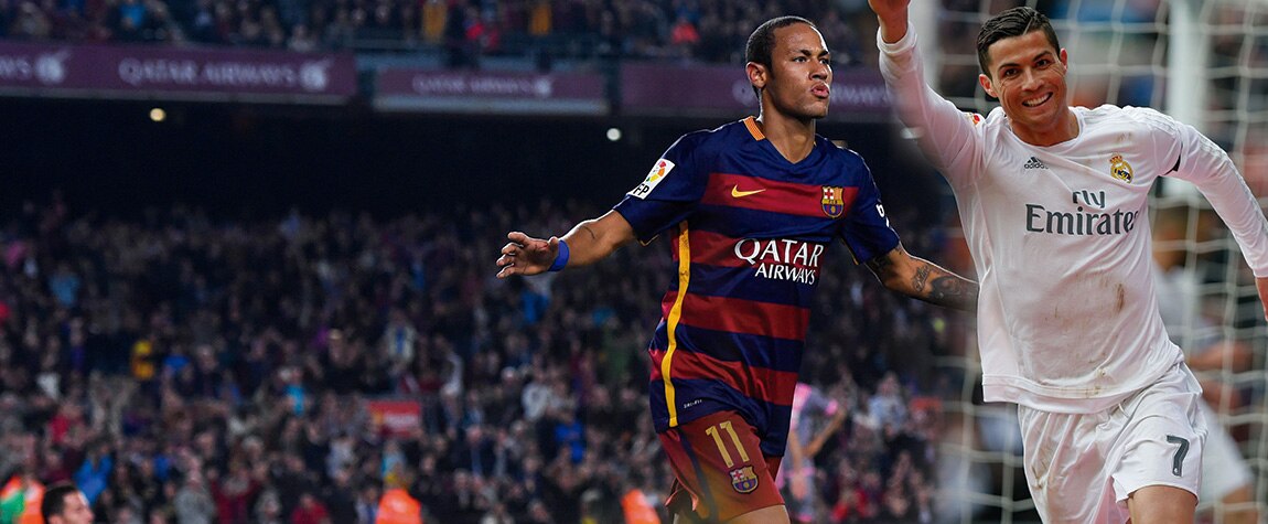 Cristiano Ronaldo y Neymar, jugadores del Real Madrid y Barcelona