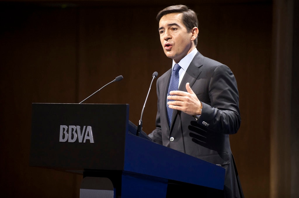 El Consejero Delegado de BBVA, Carlos Torres Vila, durante la rueda de prensa de la presentación de resultados 4T' 2015