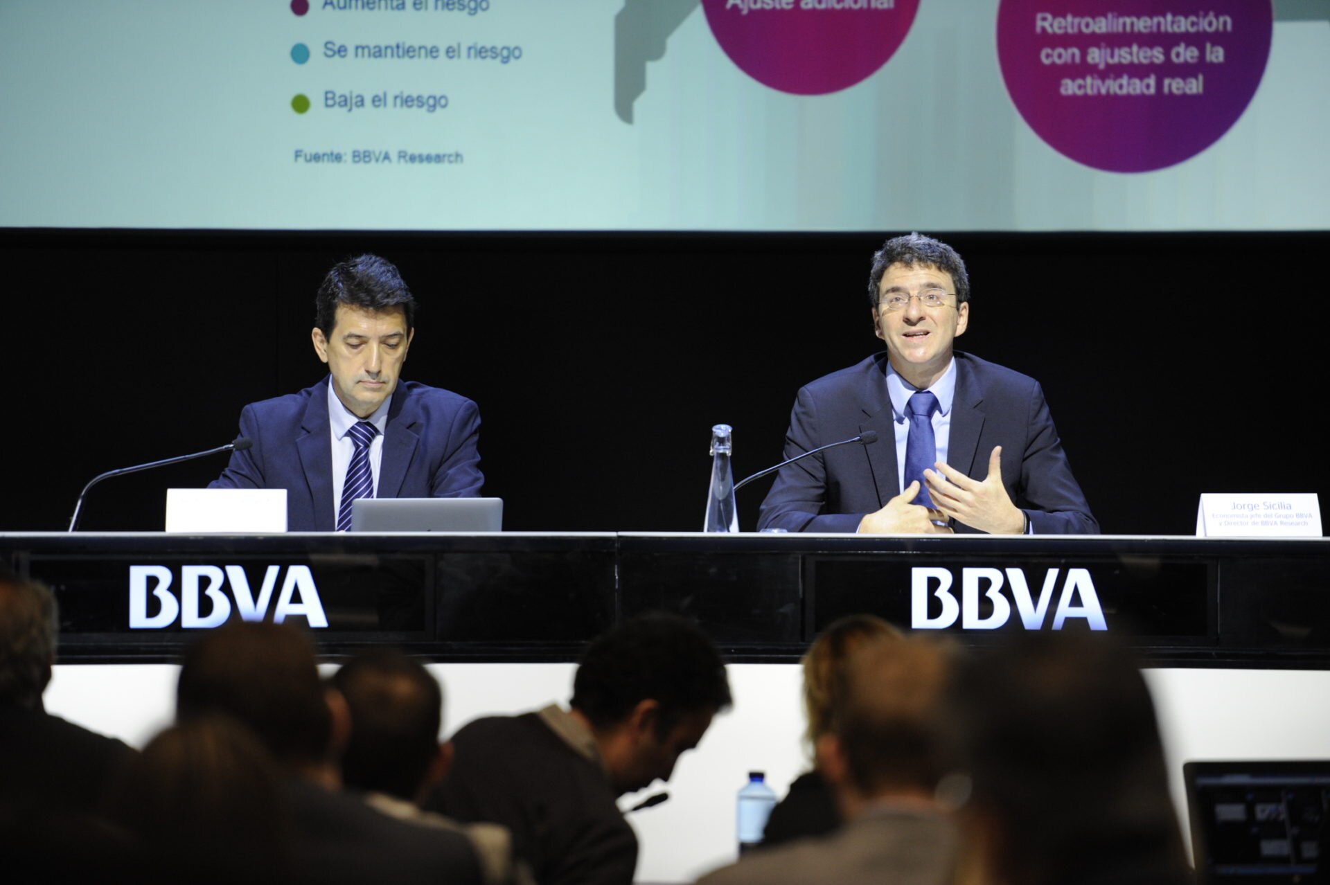 Jorge Sicilia, economista jefe del Grupo BBVA, y Rafael Doménech, economista jefe de Economías Desarrolladas de BBVA Research