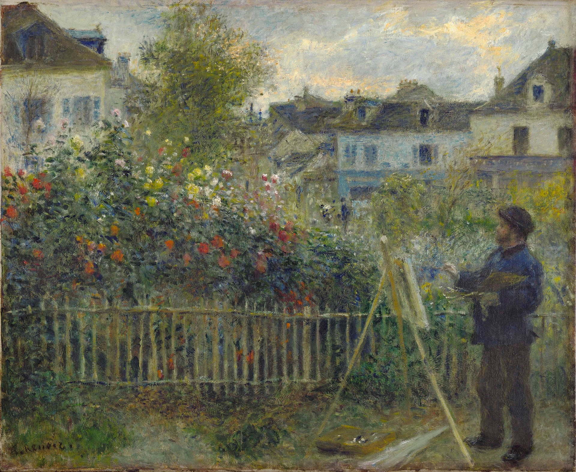 Imagen del cuadro Claude Monet pintando en su jardín. (1873 ) Pierre Auguste Renoir. Fotografía Wadsworth Atheneum Museum of Art, Hartford, CT Imagen del cuadro Claude Monet pintando en su jardín. (1873 ) Pierre Auguste Renoir. Fotografía Wadsworth Atheneum Museum of Art, Hartford, CT