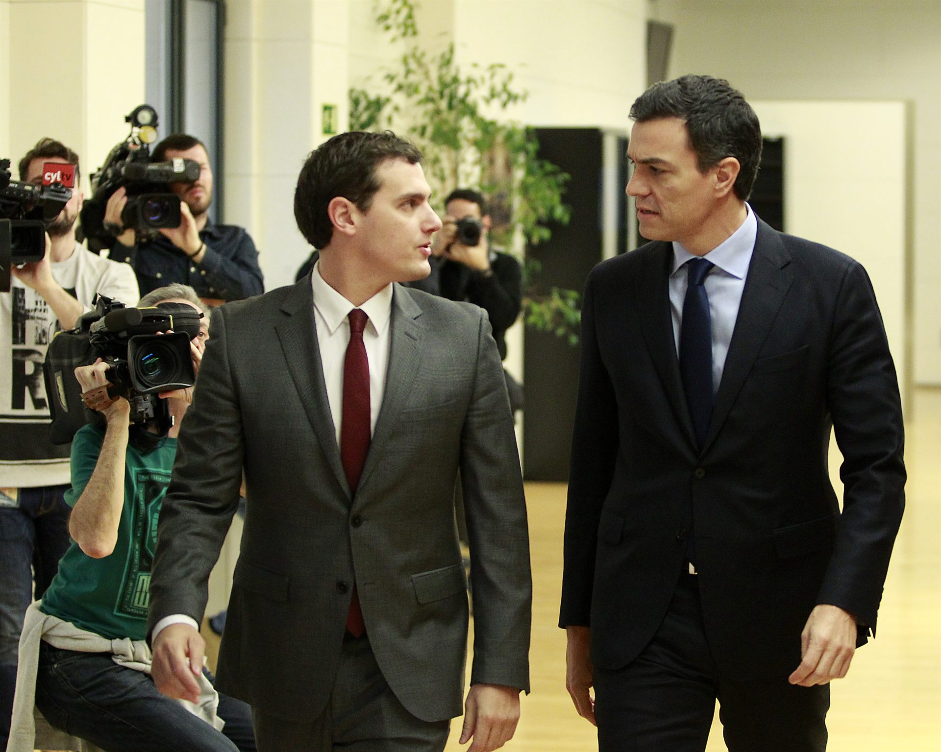 Pedro Sánchez y Albert Rivera, en el Congreso
