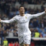 El delantero del Real Madrid Cristiano Ronaldo celebra un gol en el Estadio Santiago Bernabéu El delantero del Real Madrid Cristiano Ronaldo celebra un gol en el Estadio Santiago Bernabéu