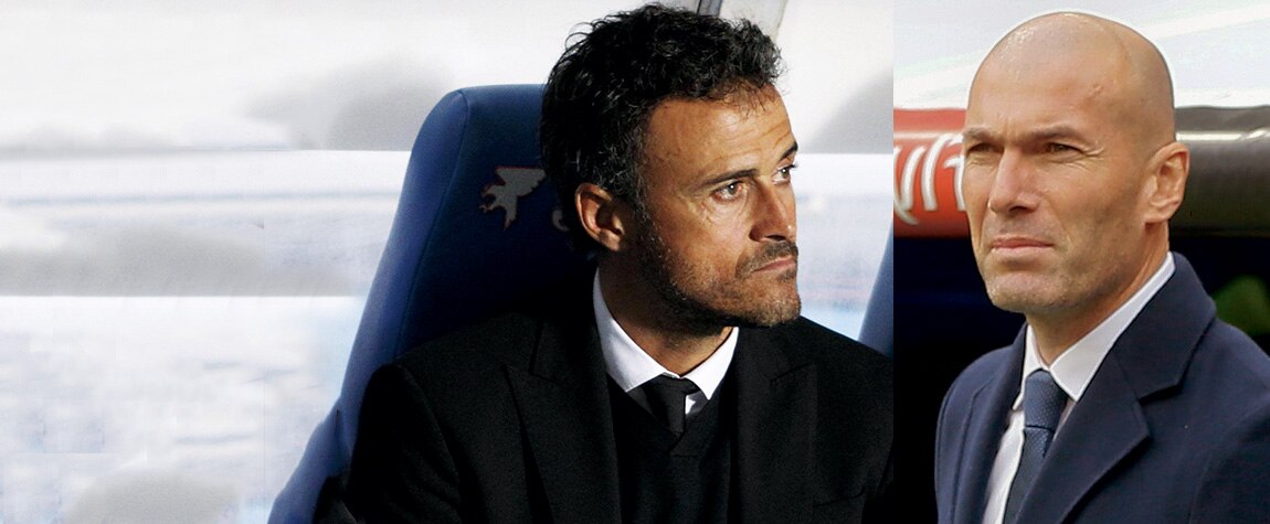 Luis Enrique y Zidane, entrenadores de Barcelona y Real Madrid Luis Enrique y Zidane, entrenadores de Barcelona y Real Madrid