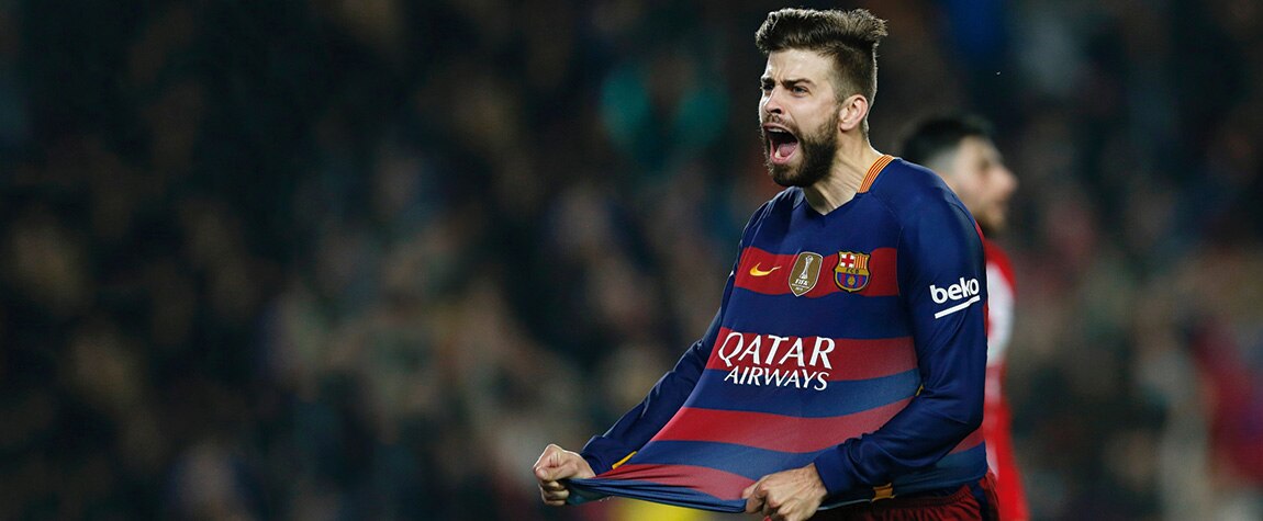 Gerard Piqué celebra un gol durante un partido del FC Barcelona | Foto: EFE