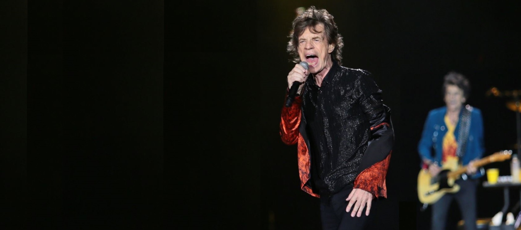 Fotografía de Mick Jagger durante primer concierto de los Rolling Stones en Perú. Fotografía tomada por Carlos Lezama / Agencia Andina