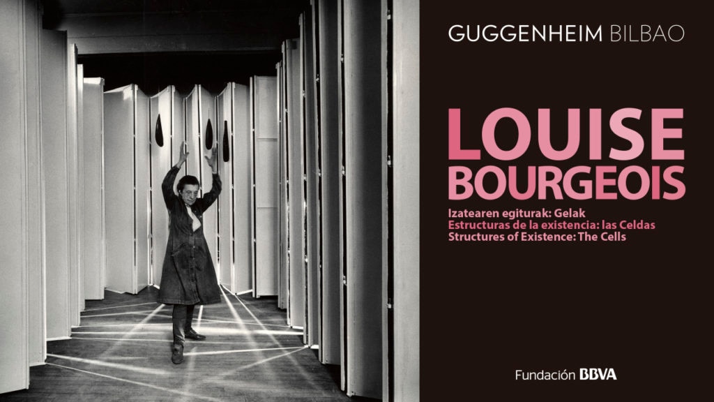 Cartel de la exposición de Louise Bourgeois en el Museo Guggenheim Bilbao, patrocinada por Fundación BBVA