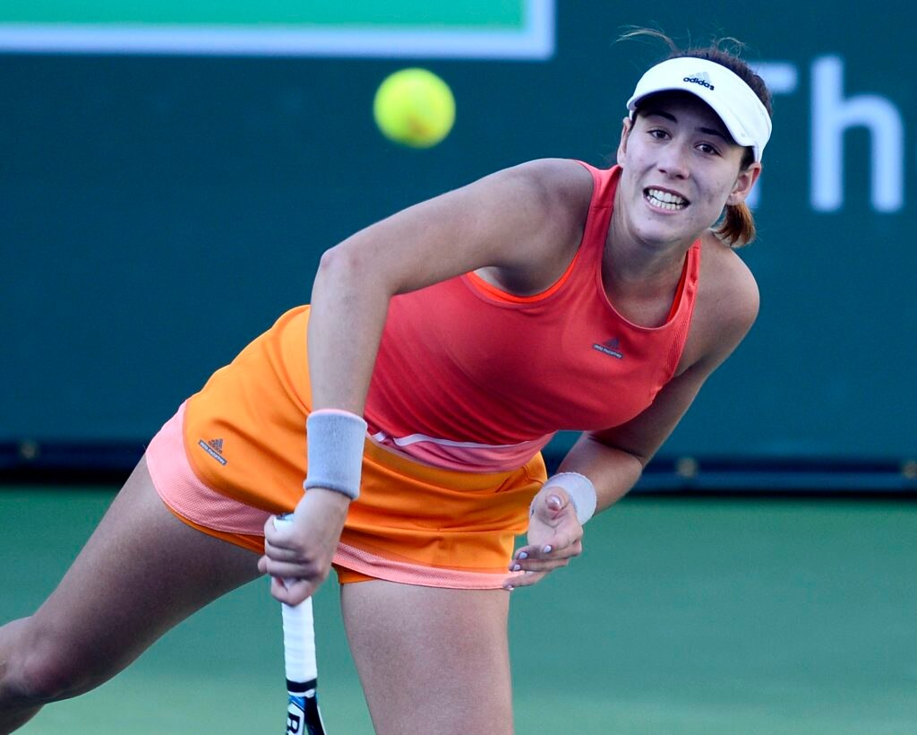 Garbiñe Muguruza, durante su partido de Indian Wells ante Christina McHale Garbiñe Muguruza, durante su partido de Indian Wells ante Christina McHale