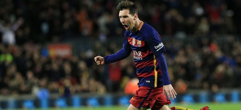 Leo Messi festeja un tanto marcado con el FC Barcelona | Foto: EFE