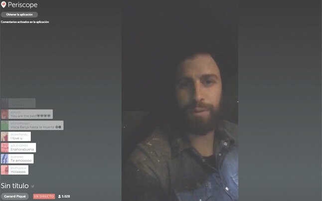 Piqué, durante su primer Periscope en su coche | Foto: Periscope @3GerardPique Piqué, durante su primer Periscope en su coche | Foto: Periscope @3GerardPique