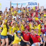 Fotografía de colaboradores de BBVA Colombia celebrando en los Juegos Nacionales 2014