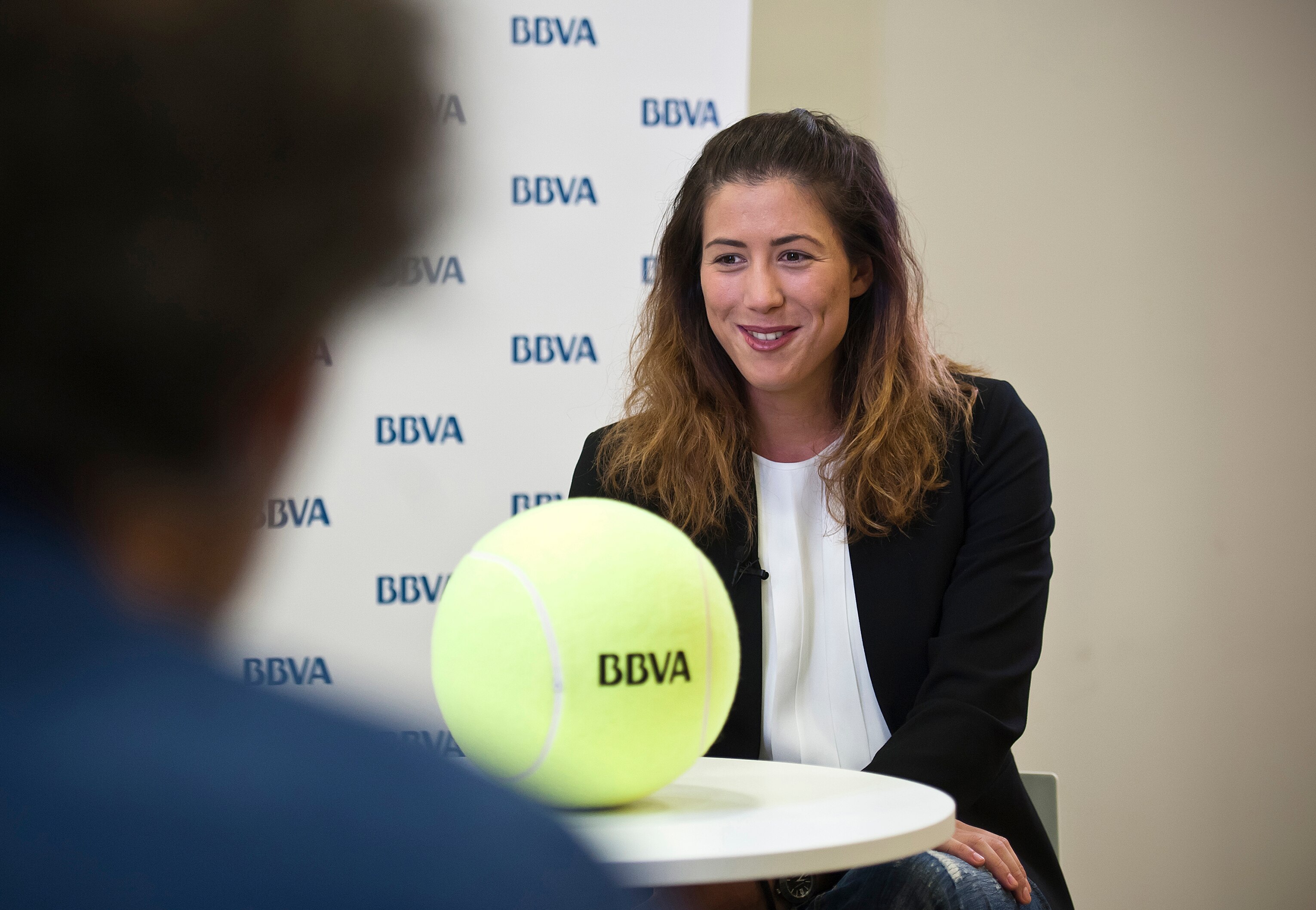 Garbiñe Muguruza durante la entrevista Garbiñe Muguruza durante la entrevista