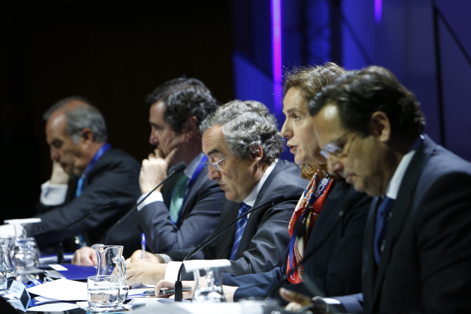 Juan Rosell durante el acto de la CEOE en la Ciudad BBVA