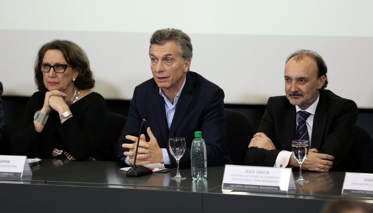 Fotografía de Mauricio Macri, presidente de Argentina, en el Encuentro Empresarial Iberoamericano en Argentina Fotografía de Mauricio Macri, presidente de Argentina, en el Encuentro Empresarial Iberoamericano en Argentina