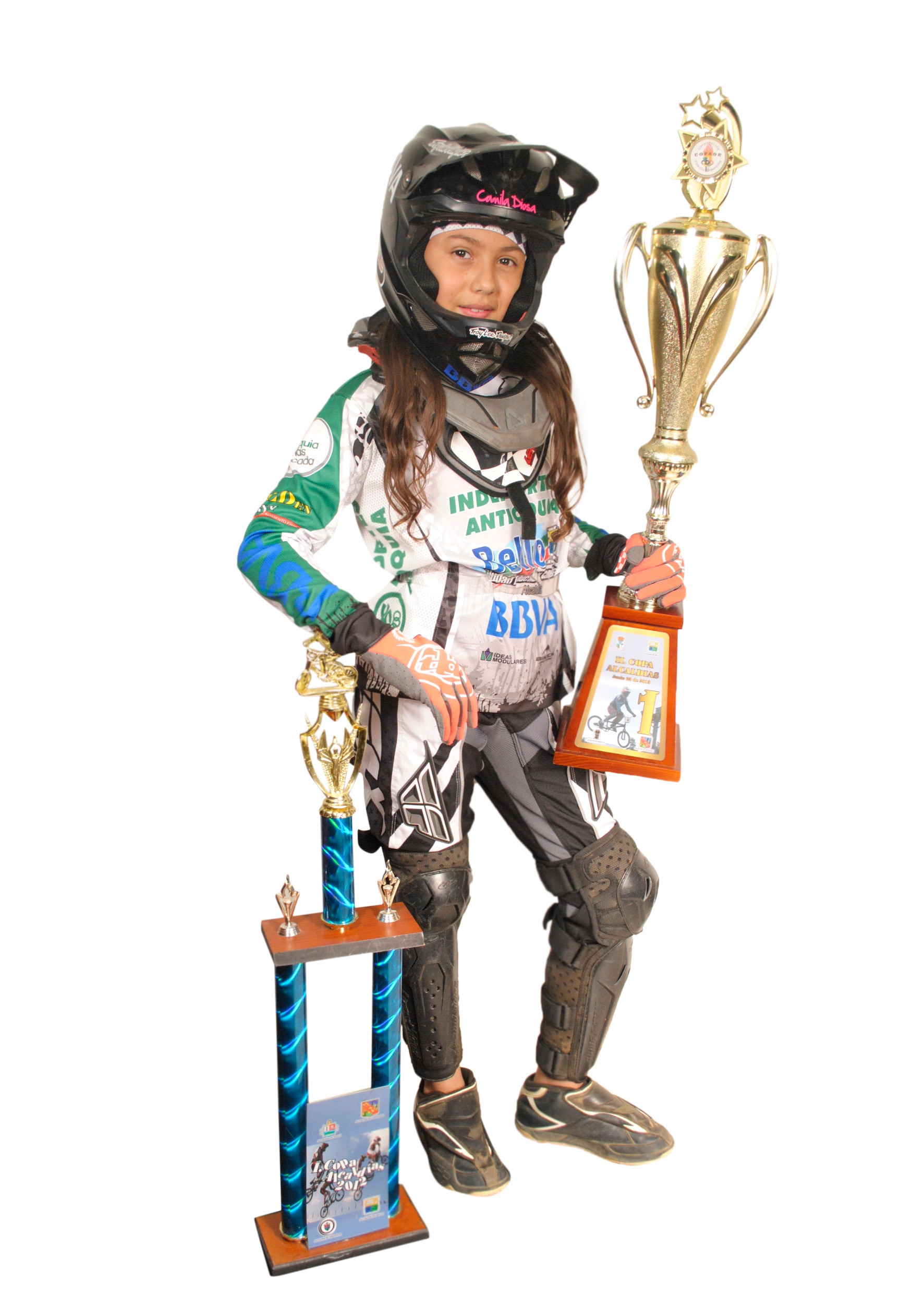 Maria Camila Diosa es bicicrosista en la categoría 14-16 años Fotografía de Maria Camila Diosa, bicicrosista patrocinada en la categoría 14-16 años