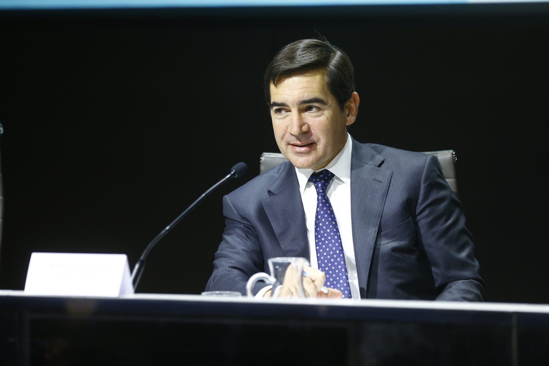 El consejero delegado de BBVA, Carlos Torres Vila, durante la presentación de resultados