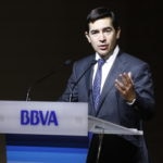 El consejero delegado de BBVA, Carlos Torres Vila, durante la presentación de resultados