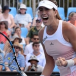 Garbiñe Muguruza celebra una victoria