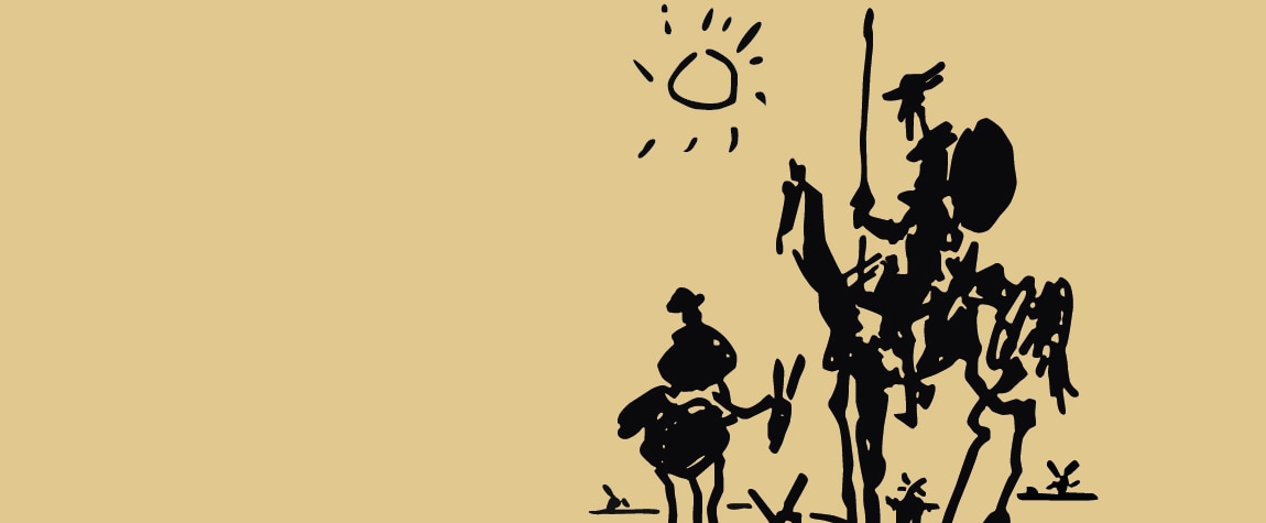 Ilustración de Don Quijote de la Mancha y su escudero