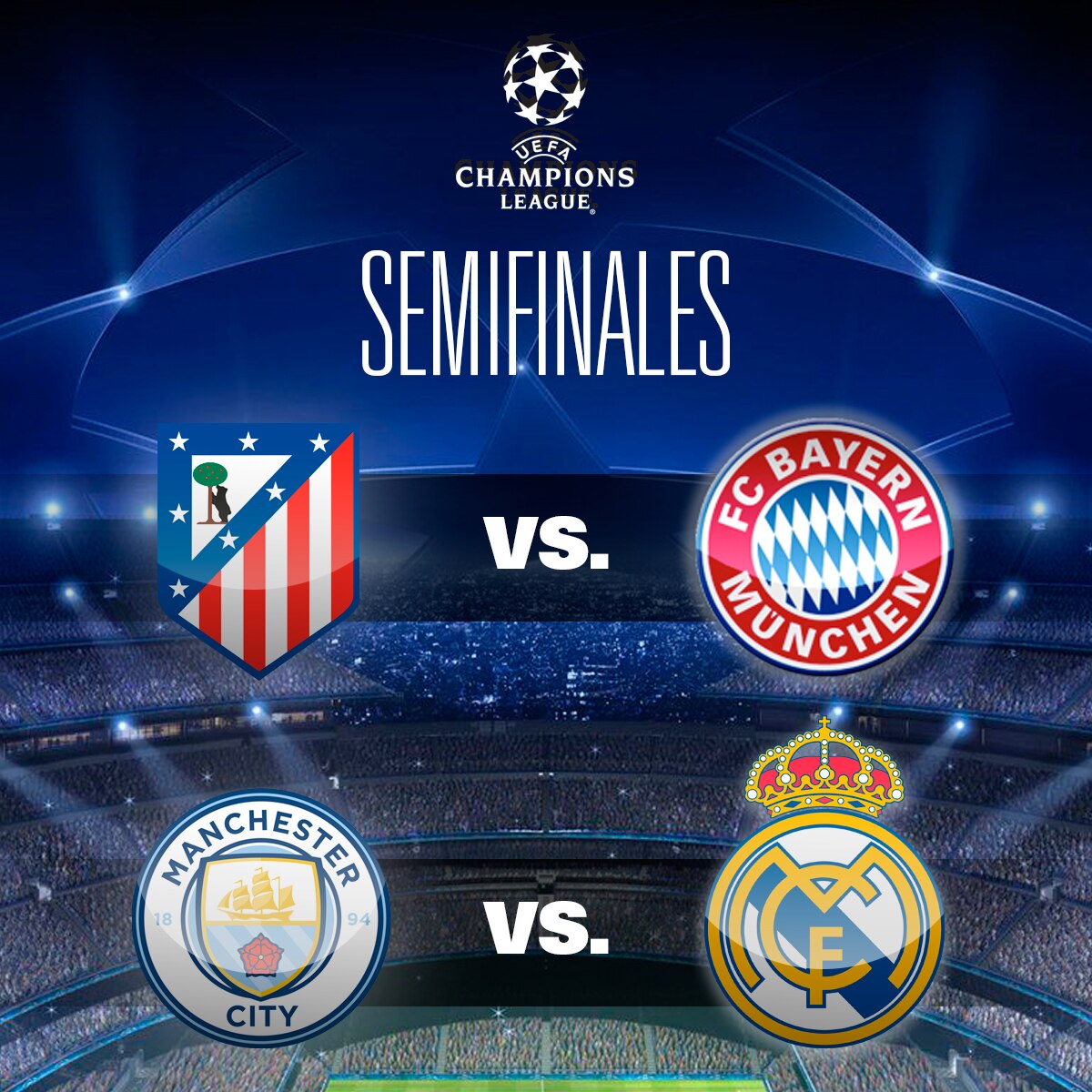 Emparejamientos de las semifinales de la UEFA Champions League Emparejamientos de las semifinales de la UEFA Champions League