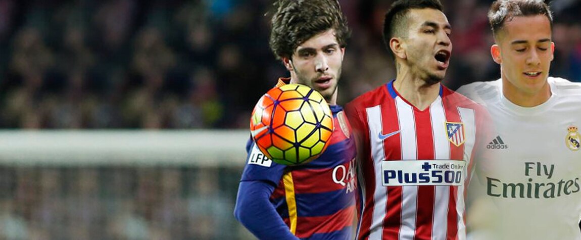 Sergi Roberto, Correa y Lucas Vázquez, jugadores de Barcelona, Atlético y Real Madrid Sergi Roberto, Correa y Lucas Vázquez, jugadores de Barcelona, Atlético y Real Madrid