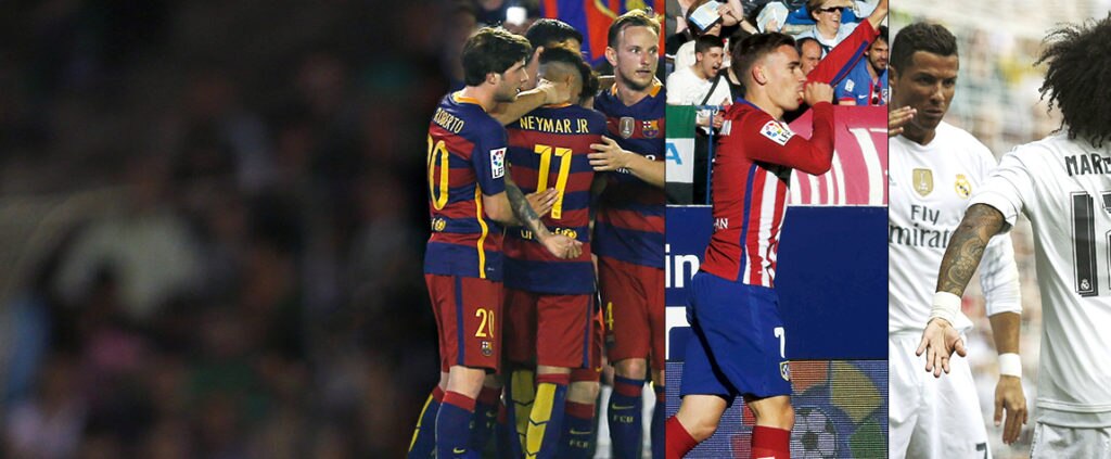 Barcelona, Atlético y Real Madrid pugnan por la Liga BBVA Barcelona, Atlético y Real Madrid pugnan por la Liga BBVA
