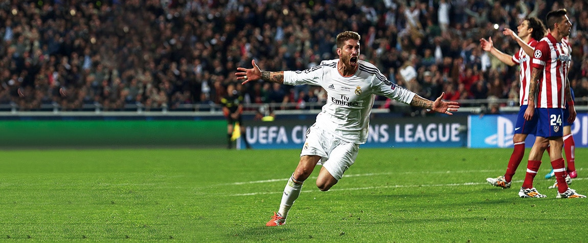 Sergio Ramos celebra el tanto decisivo en la pasada final de Lisboa | Foto: EFE