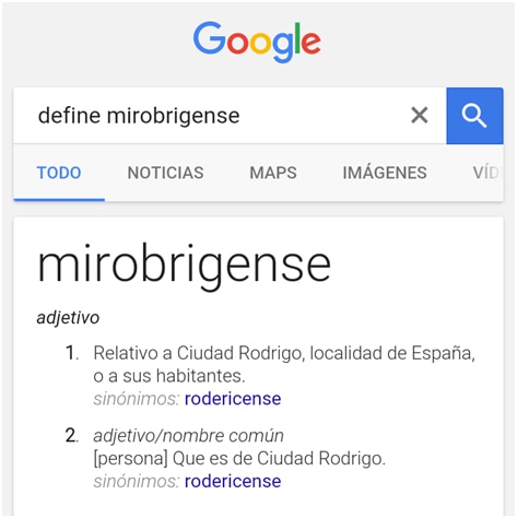 Diccionario de Google recurso