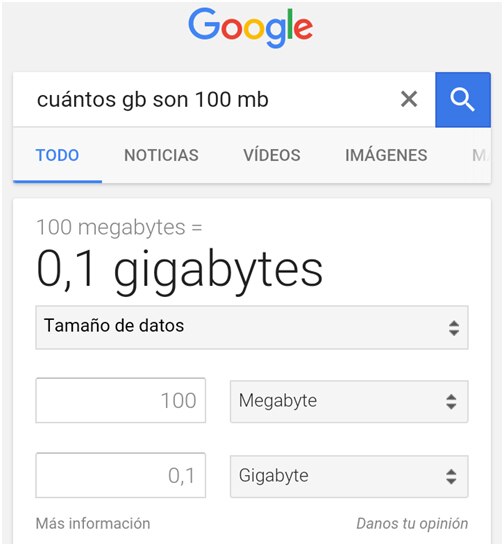 Conversor de unidades de Google recurso