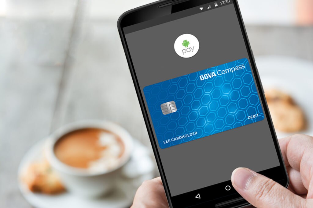 android pay samsung pago smartphone movil debito credito prepago tarjeta recurso bbva compass Fotografía de android pay samsung pago smartphone movil debito credito prepago tarjeta recurso bbva compass