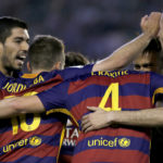 Los jugadores del Barcelona celebran un gol ante el Betis | Foto: EFE