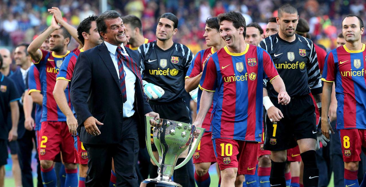 El Barcelona celebra la Liga BBVA lograda en el año 2010 | Foto: EFE