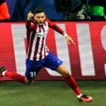 Carrasco celebra el gol del Atlético que ponía la igualada en el marcador | Foto: EFE